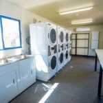 internal view of goldminer laundry room looking towards the right side of room